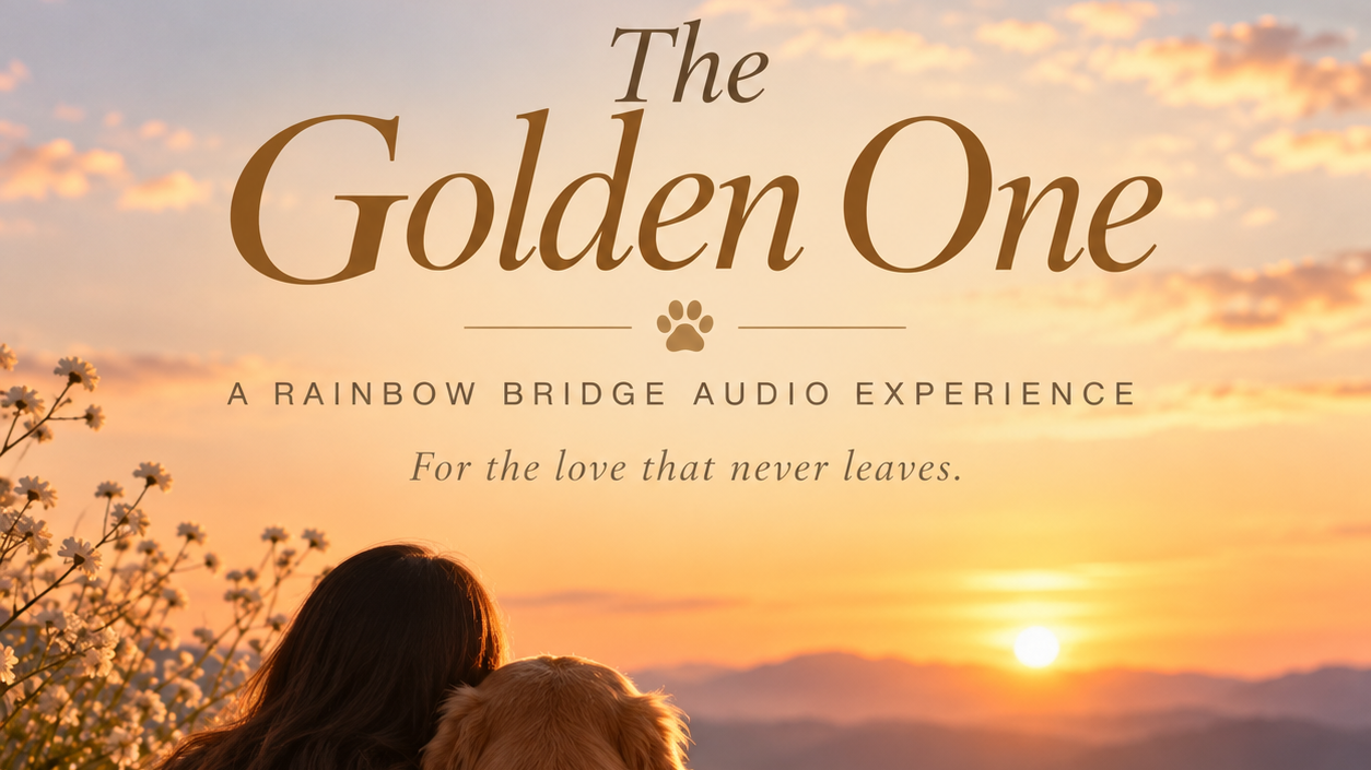 The Golden One cover: a sunset sky over wildflowers and hills